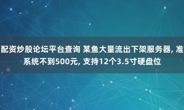 配资炒股论坛平台查询 某鱼大量流出下架服务器, 准系统不到500元, 支持12个3.5寸硬盘位